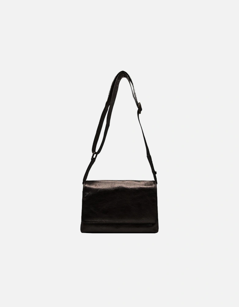 CHESTER LEATHER CROSS BODY BAG-BLACK