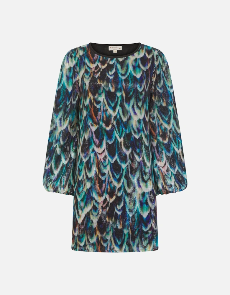 SERAPHINA PRINTED SEQUIN DRESS