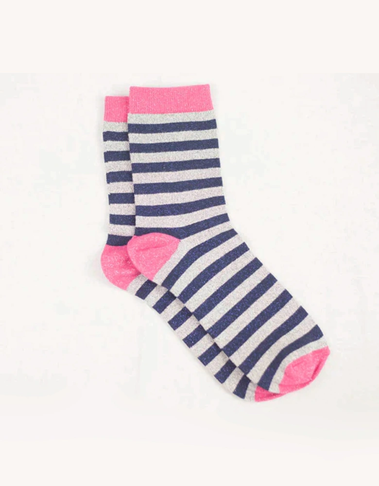 Stripy Sock - Pink/Navy