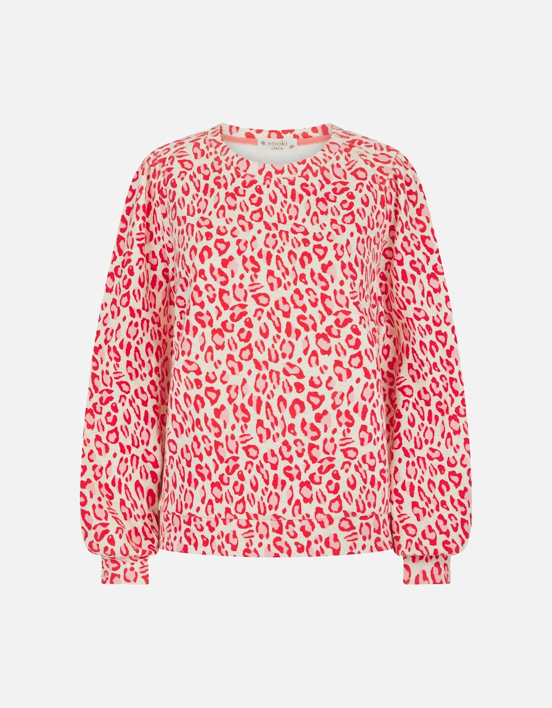 PRINTED LEOPARD PIPER SWEATER-PINK