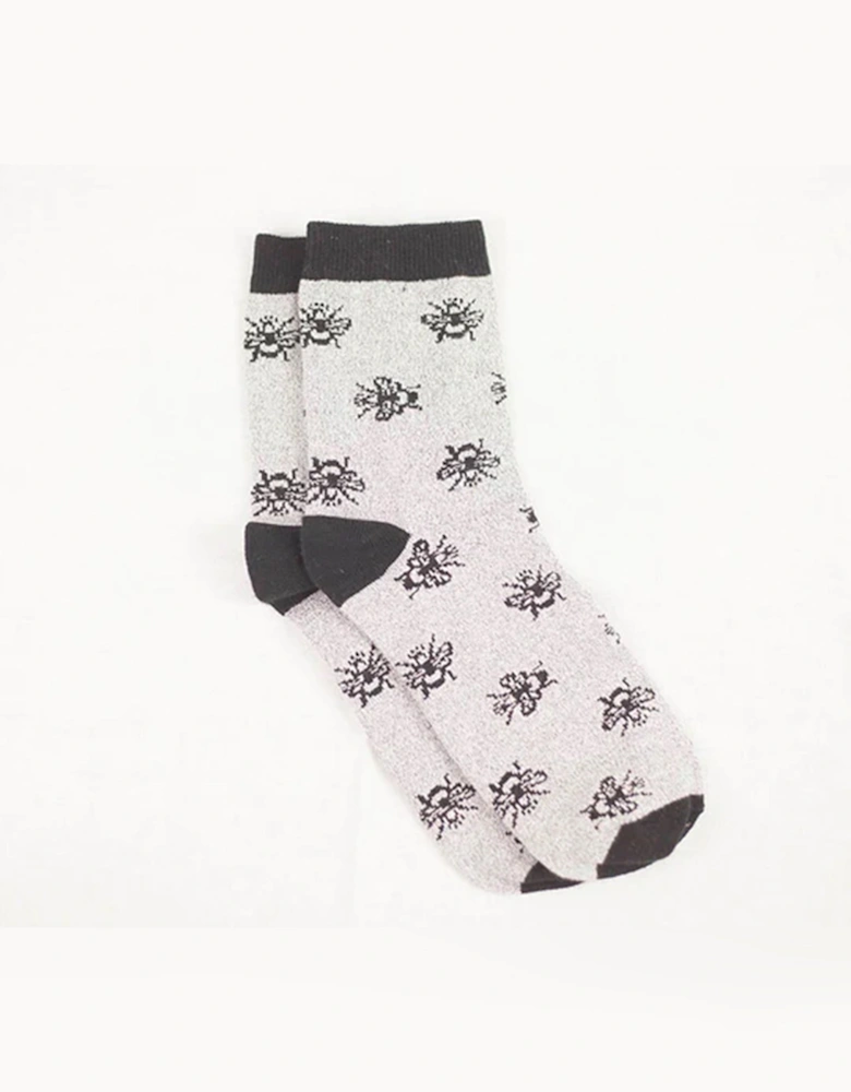 Bee Sock - Silver/Black