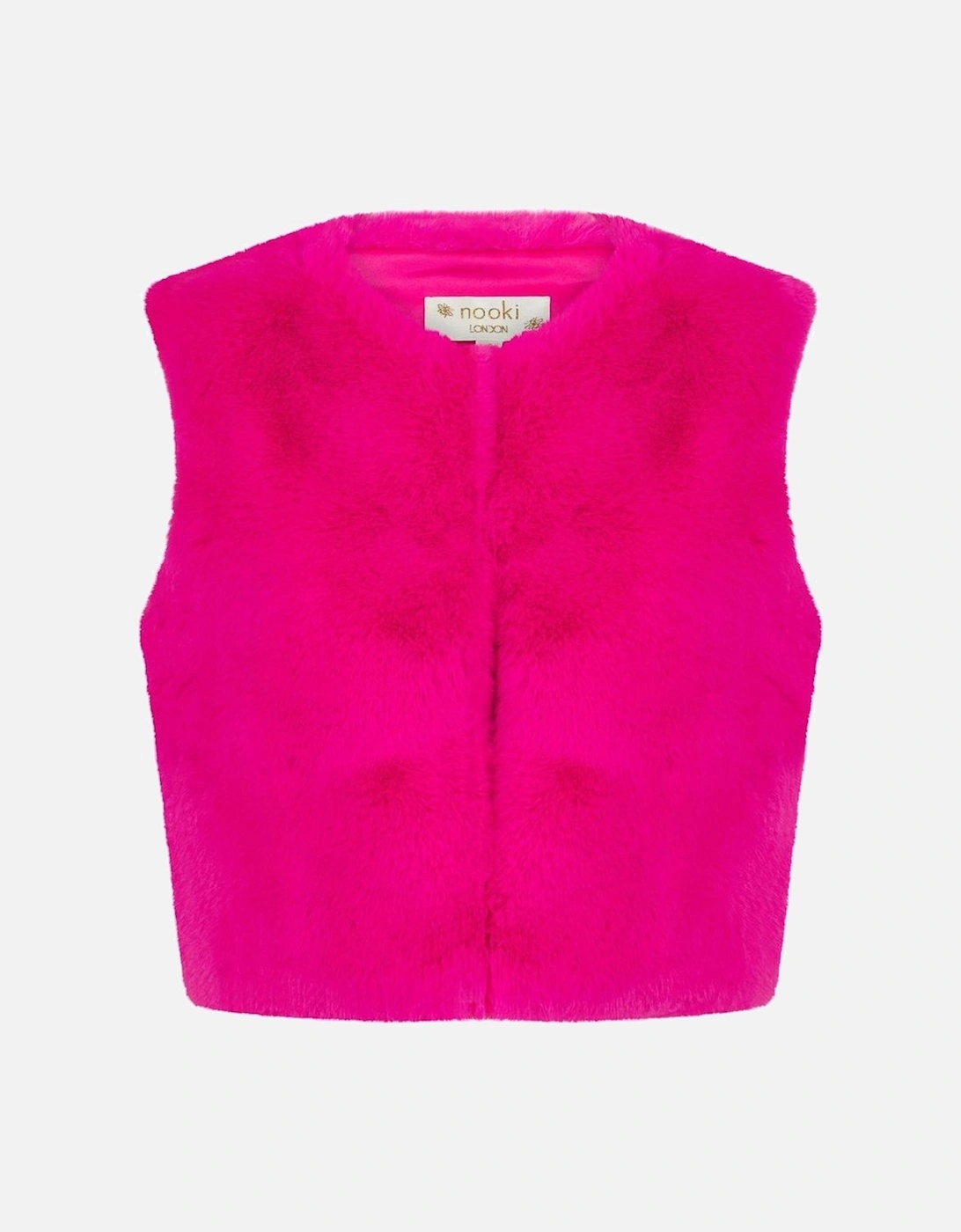 EDELWEISS FAUX FUR  GILET-FUCHSIA