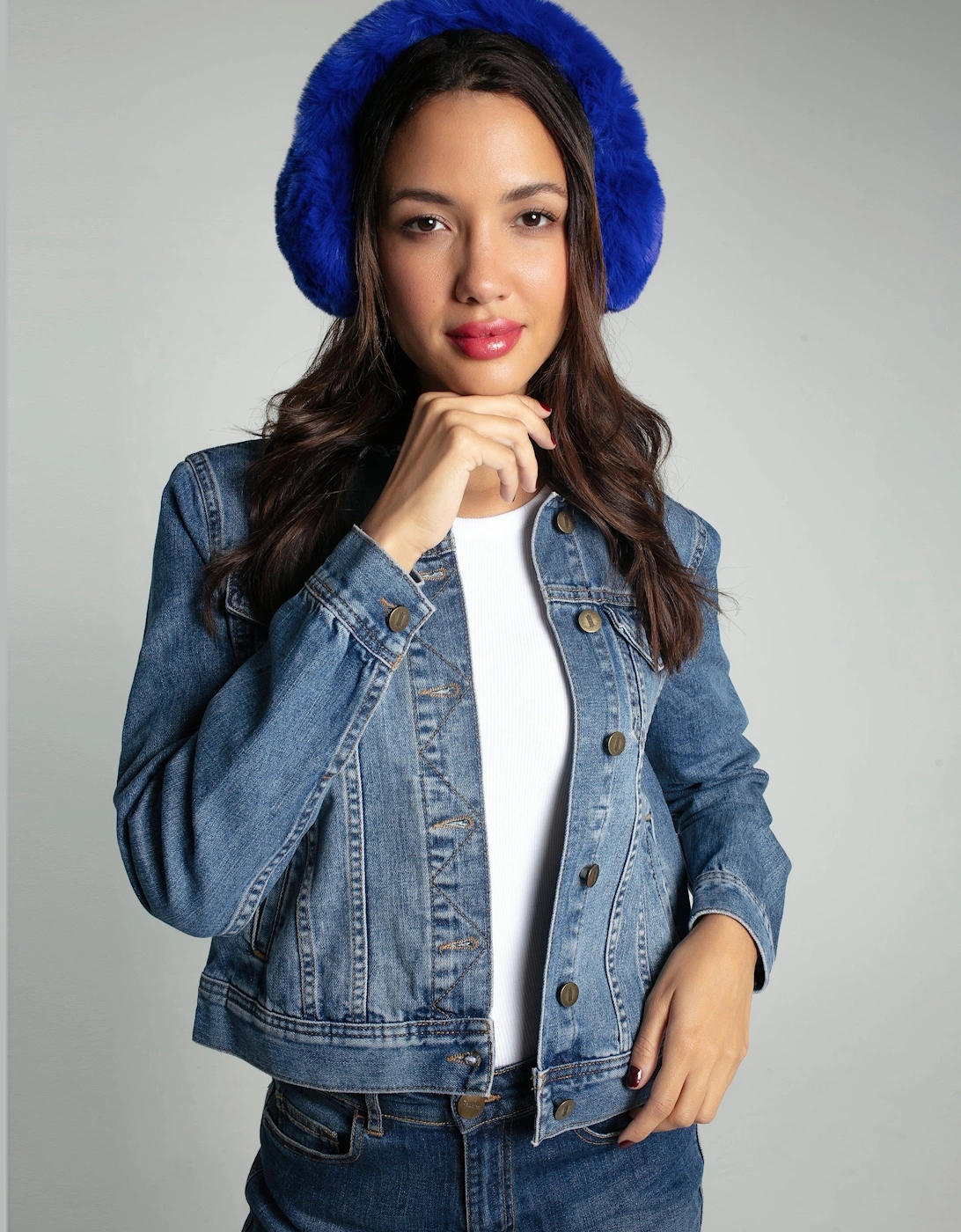 Nooki Design Women's EDIE FAUX FUR EARMUFF-COBALT - Size: ONE,