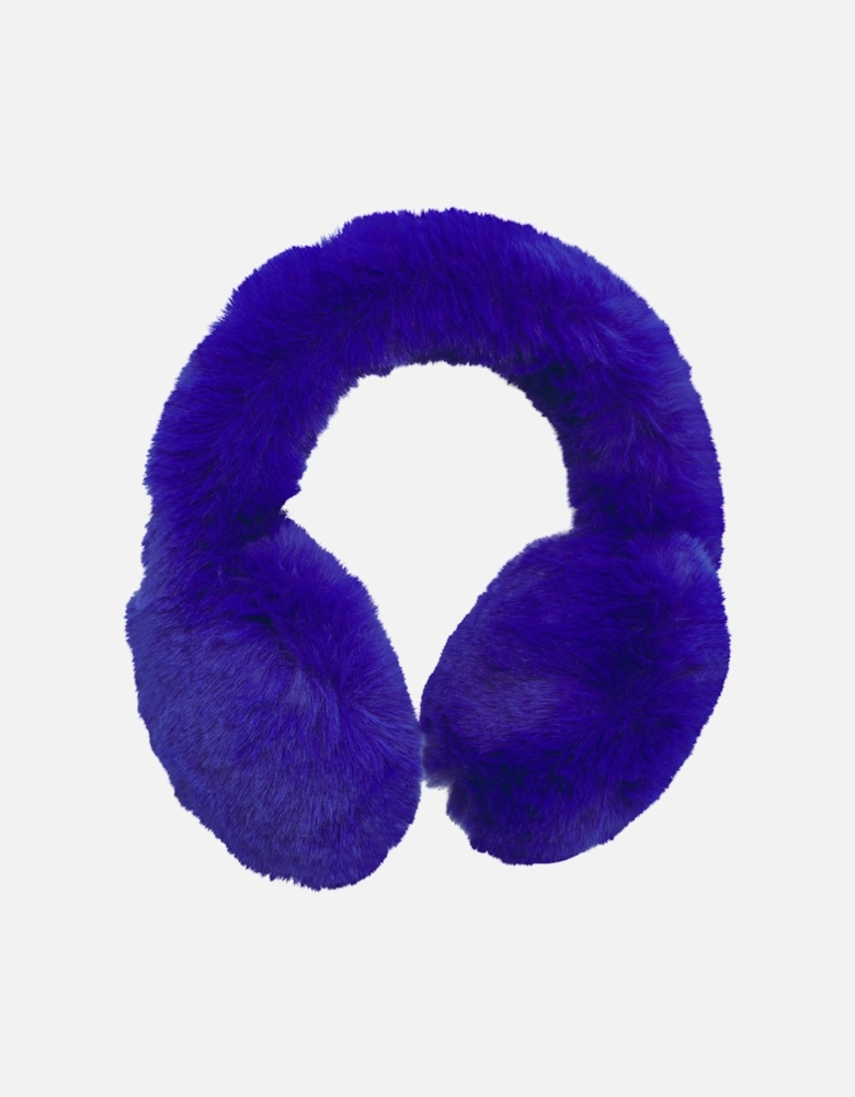 EDIE FAUX FUR EARMUFF-COBALT