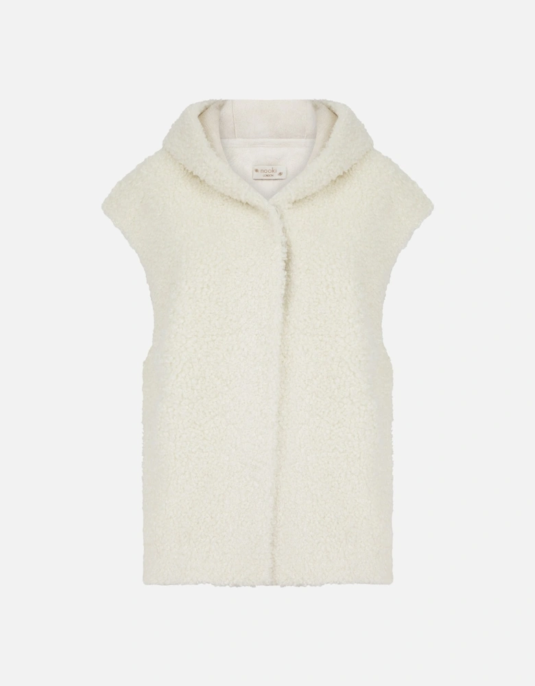 WILLOUGHBY FAUX FUR GILET-CREAM