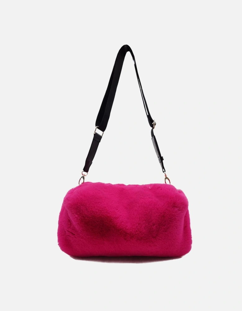 JACKSON FAUX FUR SHOULDER BAG-PINK