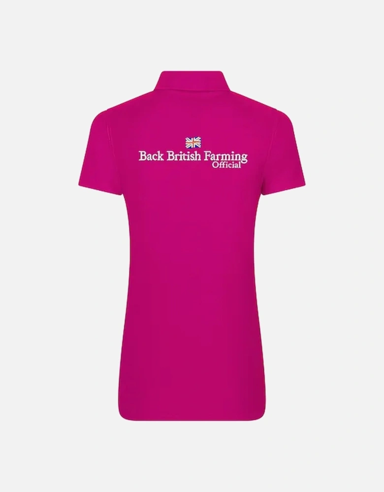 Back British Farming  Women's Polo Pink