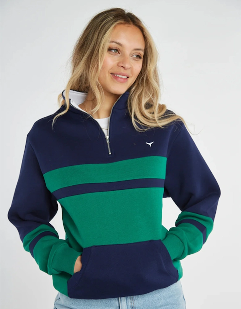 Torpoint Unisex Quarter Zip Sweatshirt Navy/Green