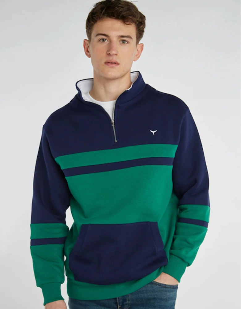 Torpoint Unisex Quarter Zip Sweatshirt Navy/Green