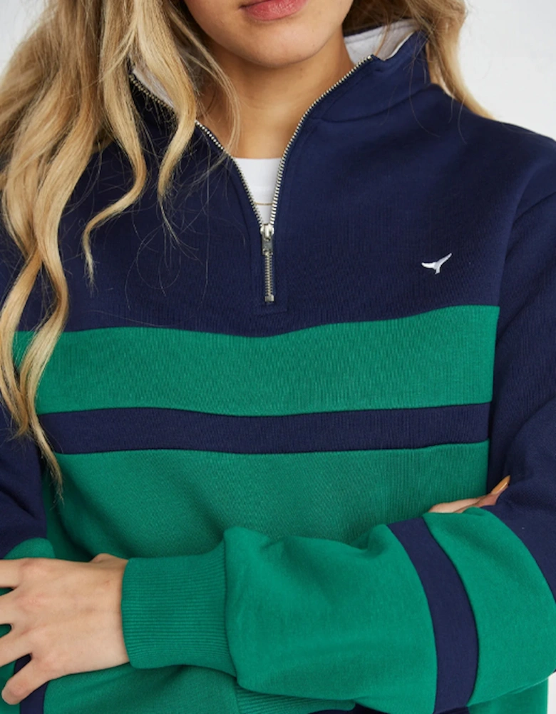 Torpoint Unisex Quarter Zip Sweatshirt Navy/Green