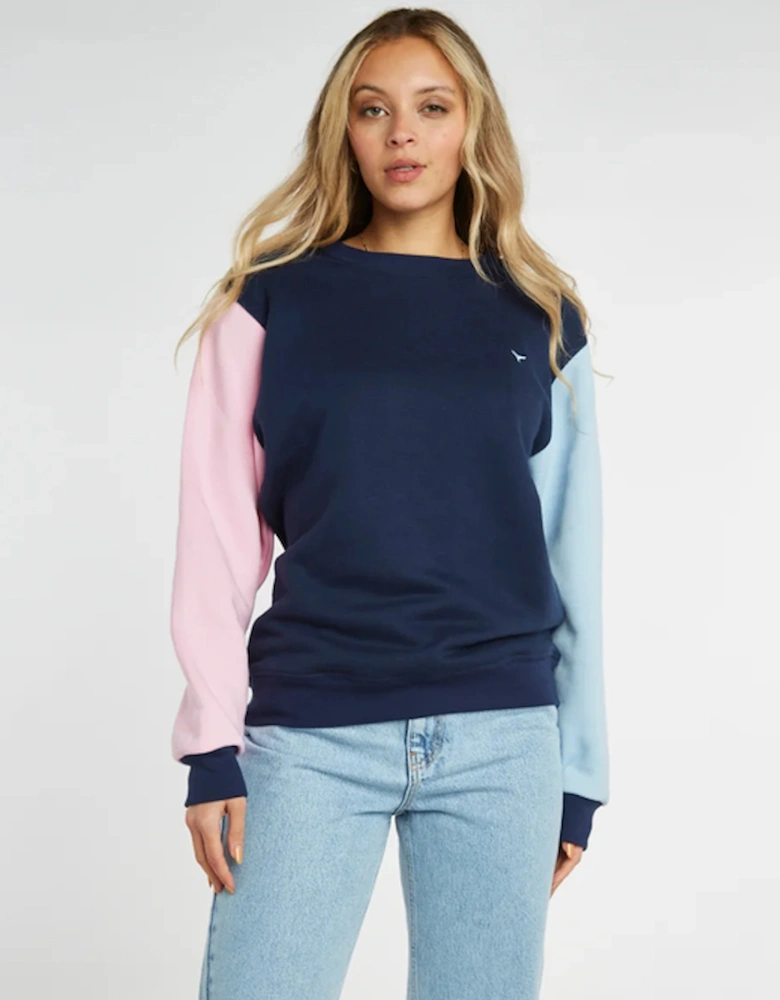 Arnoux Unisex Sweatshirt Navy/Pink/Blue