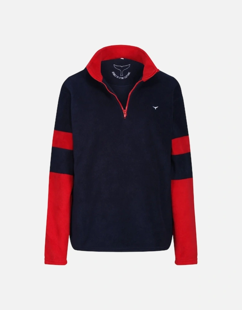 Weybourne Unisex Fleece Quarter Zip Navy/Red