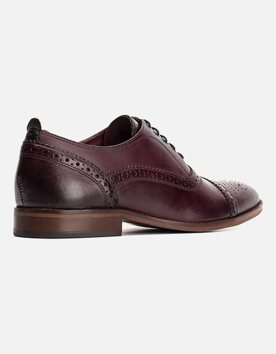 London Men's Cast Washed Lace Up Brogue Shoe Dark Red DFS