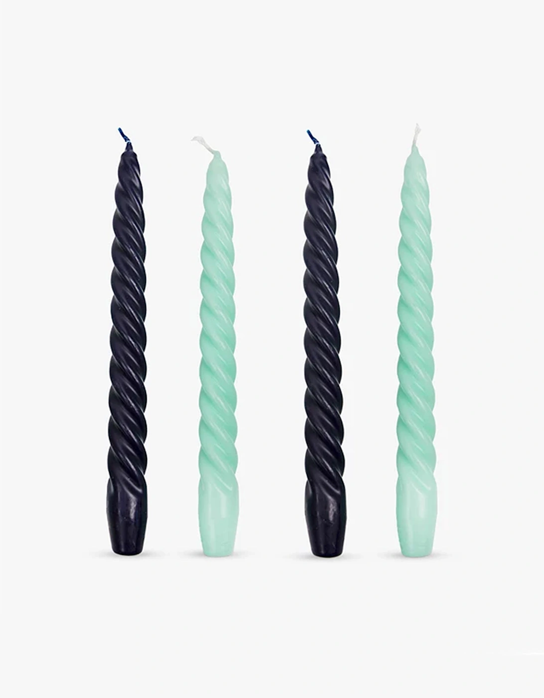 Cool Coloured Blue Spiral Candles - 4 Pack, 3 of 2