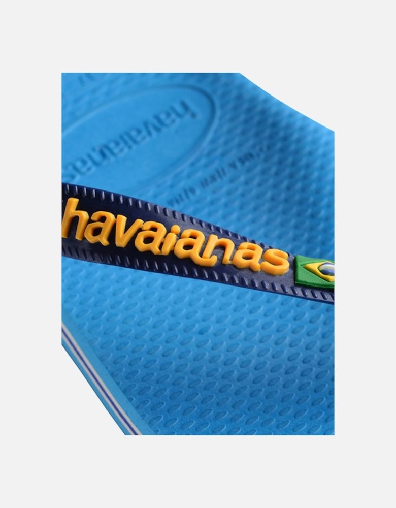 Men's Brasil Logo Flip Flop Turquoise/Turquoise