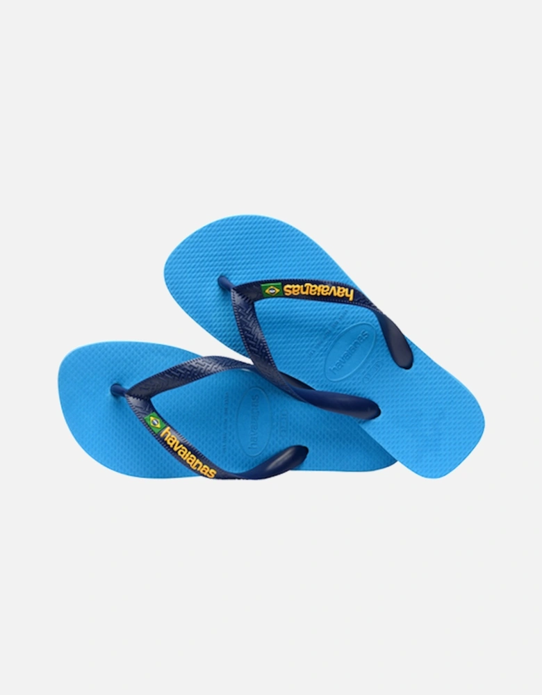 Men's Brasil Logo Flip Flop Turquoise/Turquoise