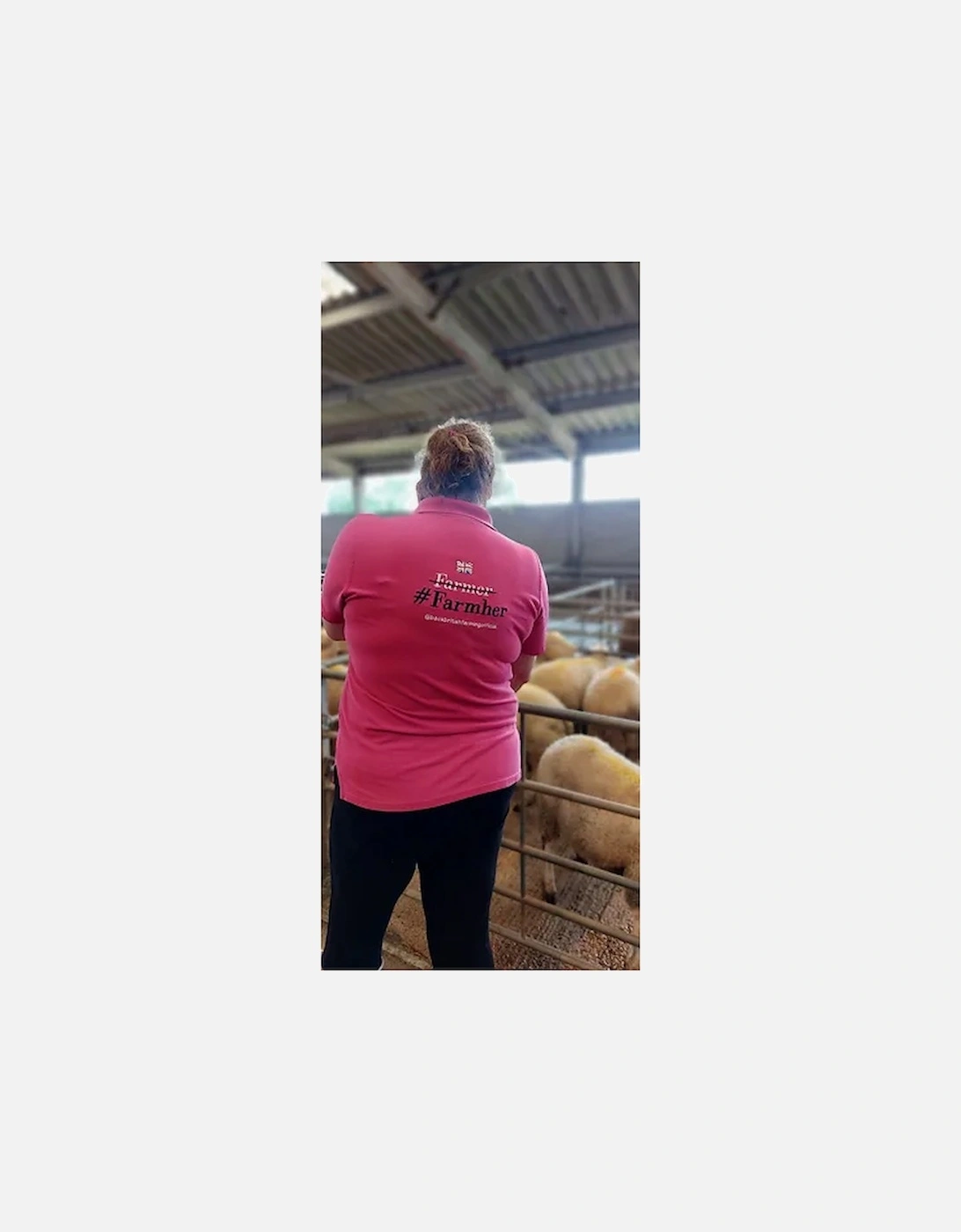 Back British Farming Women's Farmher Polo Shirt Hot Pink