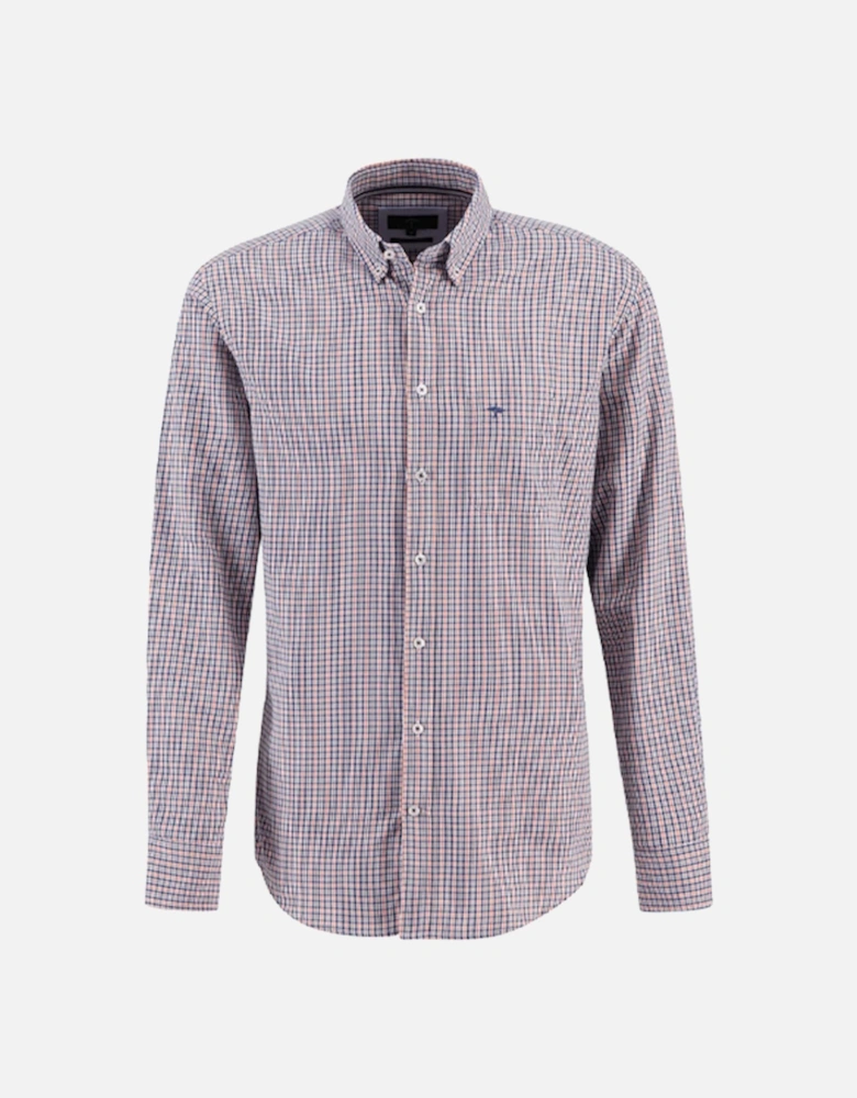 Men's Seasonal Combi Check Shirt Burnt Orange