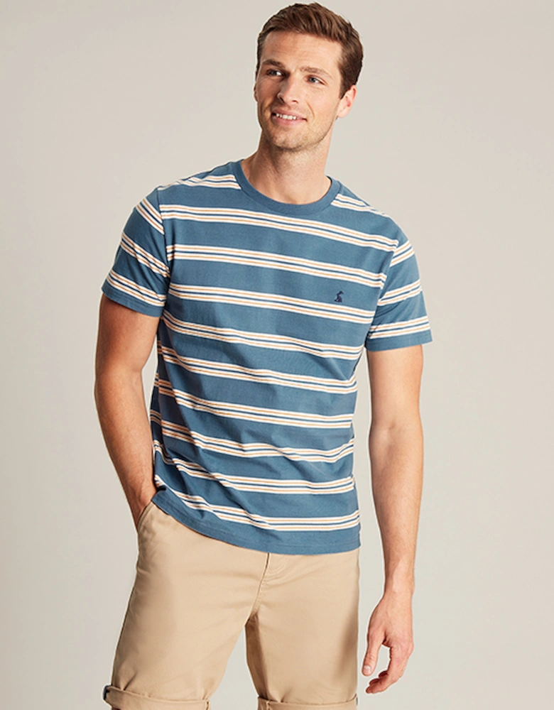 Men's Boathouse Striped T-shirt Blue Gold Stripe