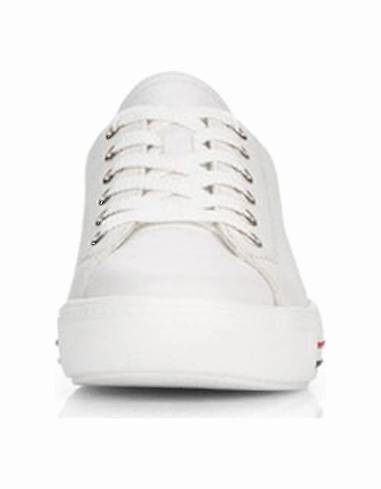 Remonte D0900-80 Women's Lace Up Trainer White With Red Stripe