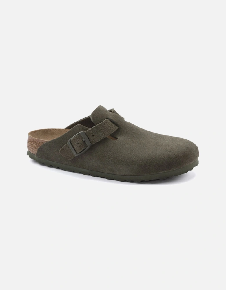 Birkenstock Women's Boston Suede Leather Regular Fit Thyme