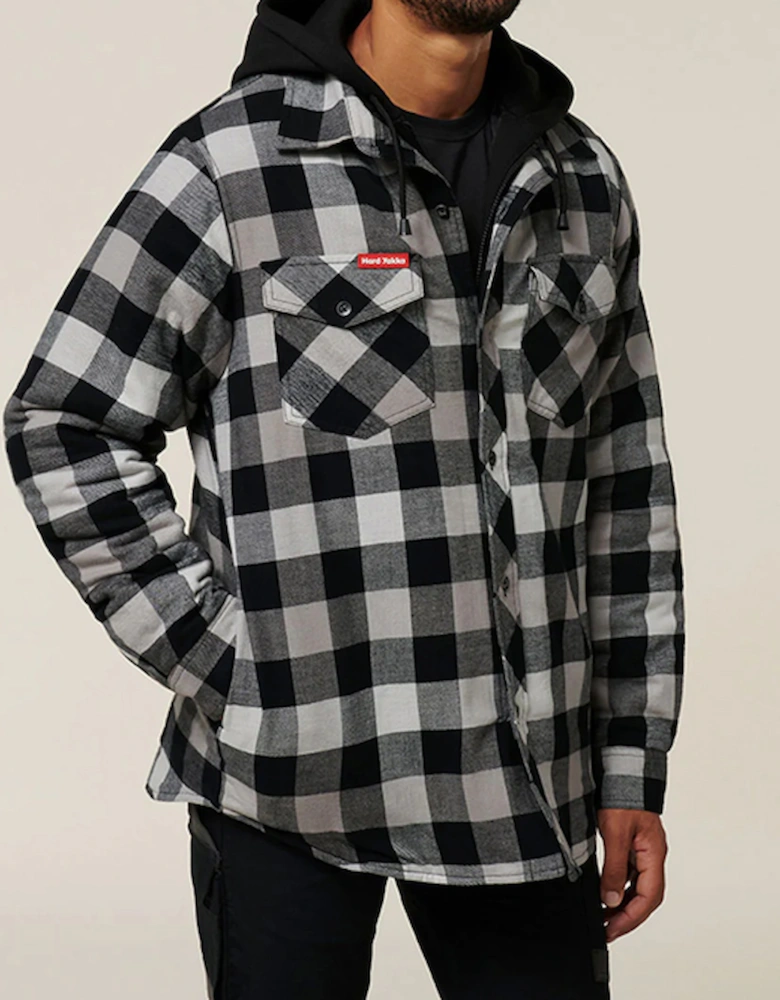 Men's Quilted Flannel Shirt Black