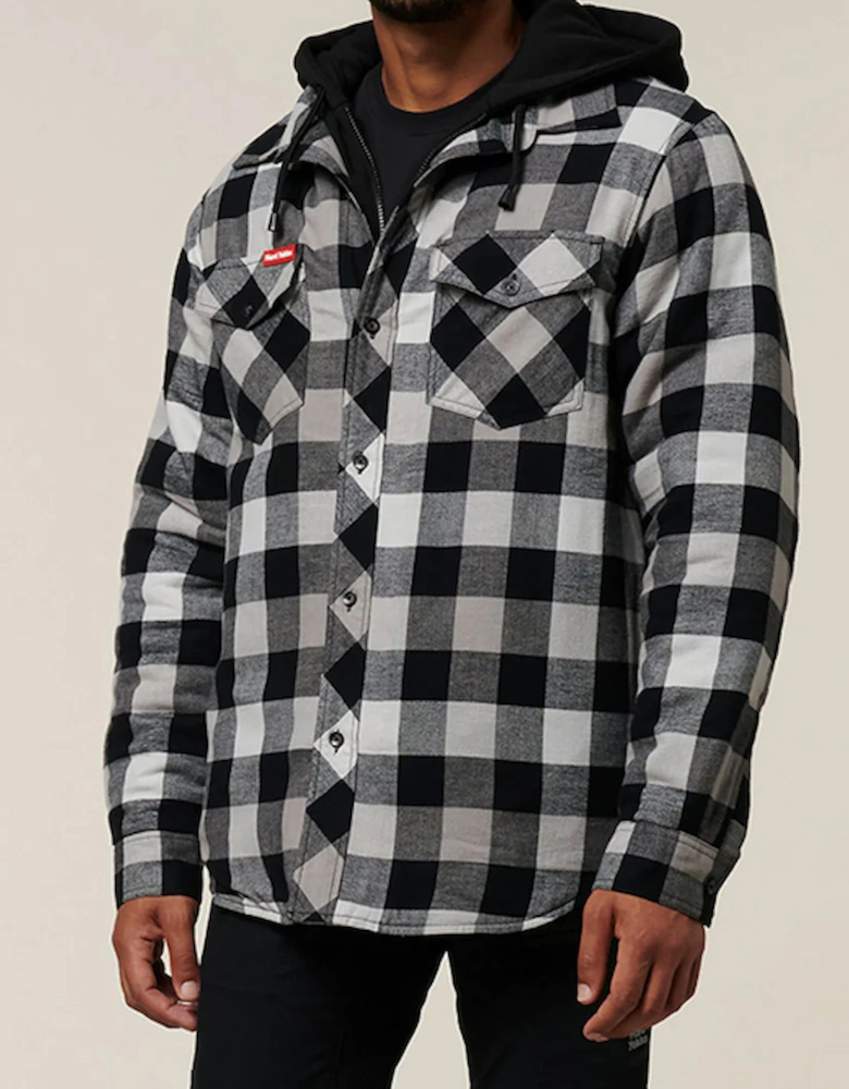 Men's Quilted Flannel Shirt Black