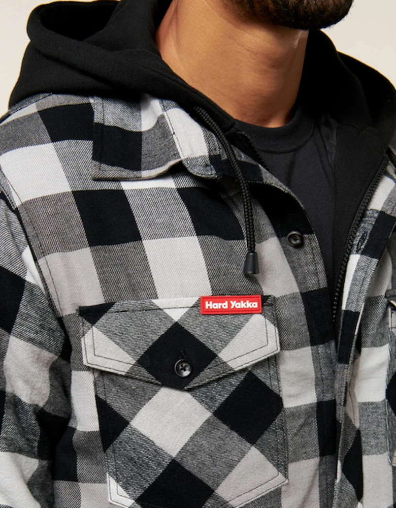 Men's Quilted Flannel Shirt Black