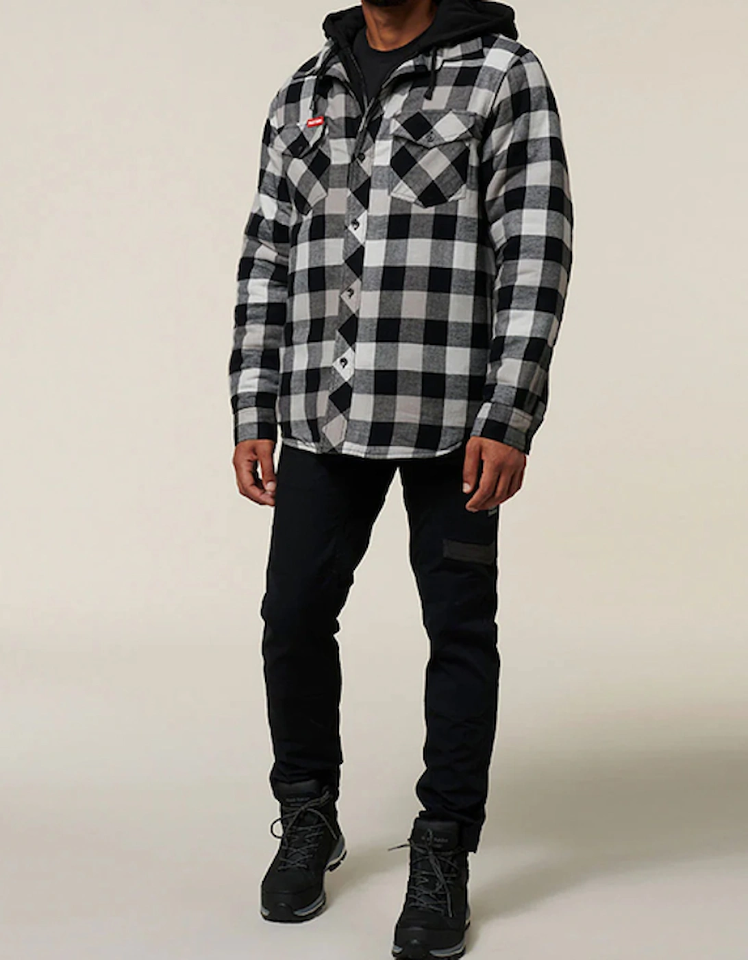 Men's Quilted Flannel Shirt Black