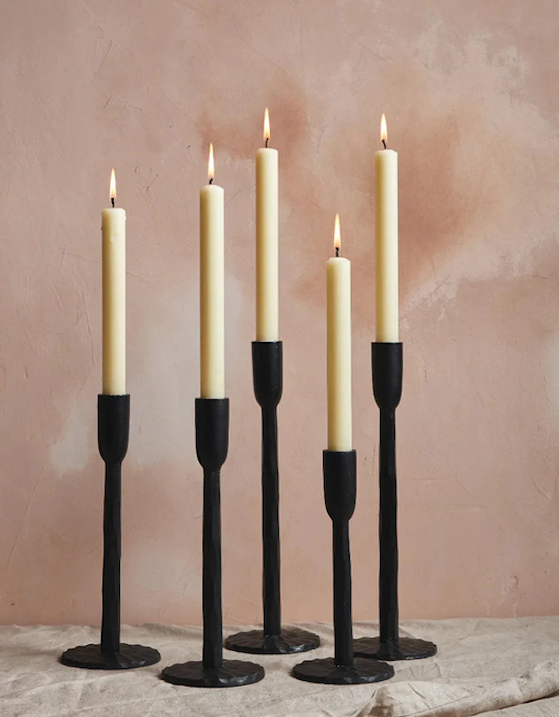 St Eval Black Candlestick Large, 4 of 3