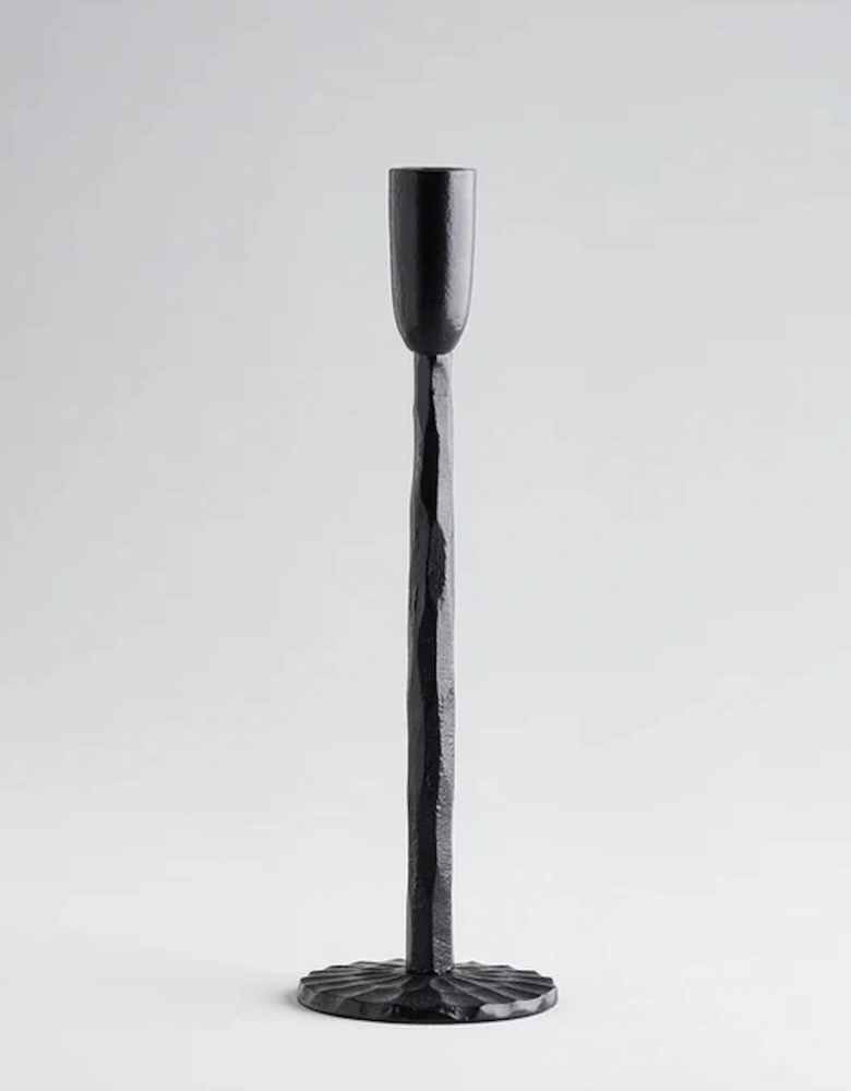 St Eval Black Candlestick Large