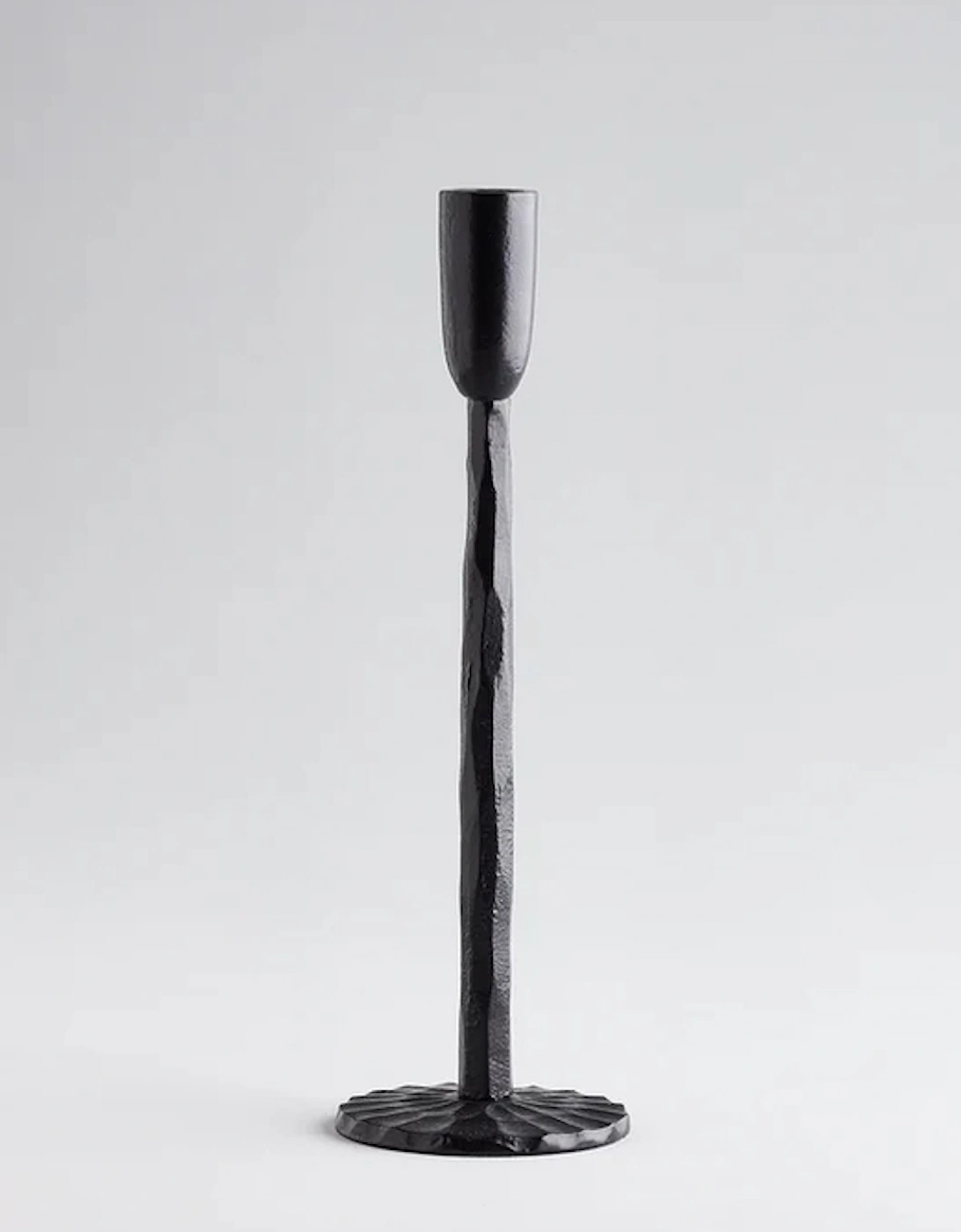 St Eval Black Candlestick Large