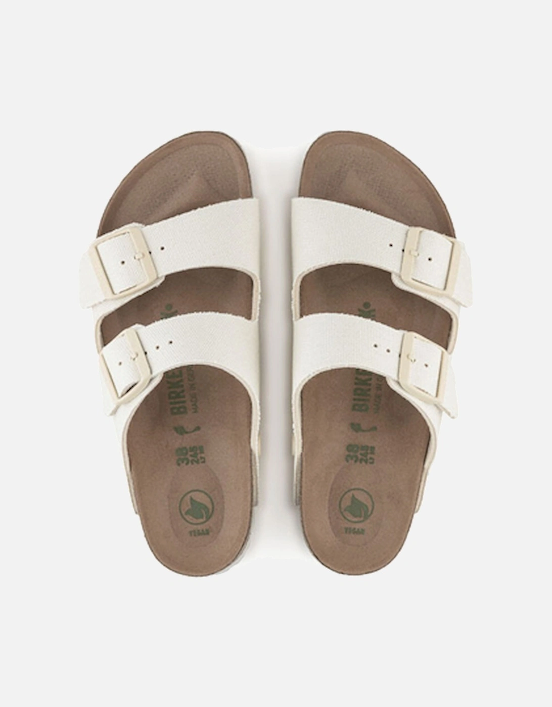 Birkenstock Women's Arizona Vegan Tex Canvas Narrow Fit  Eggshell