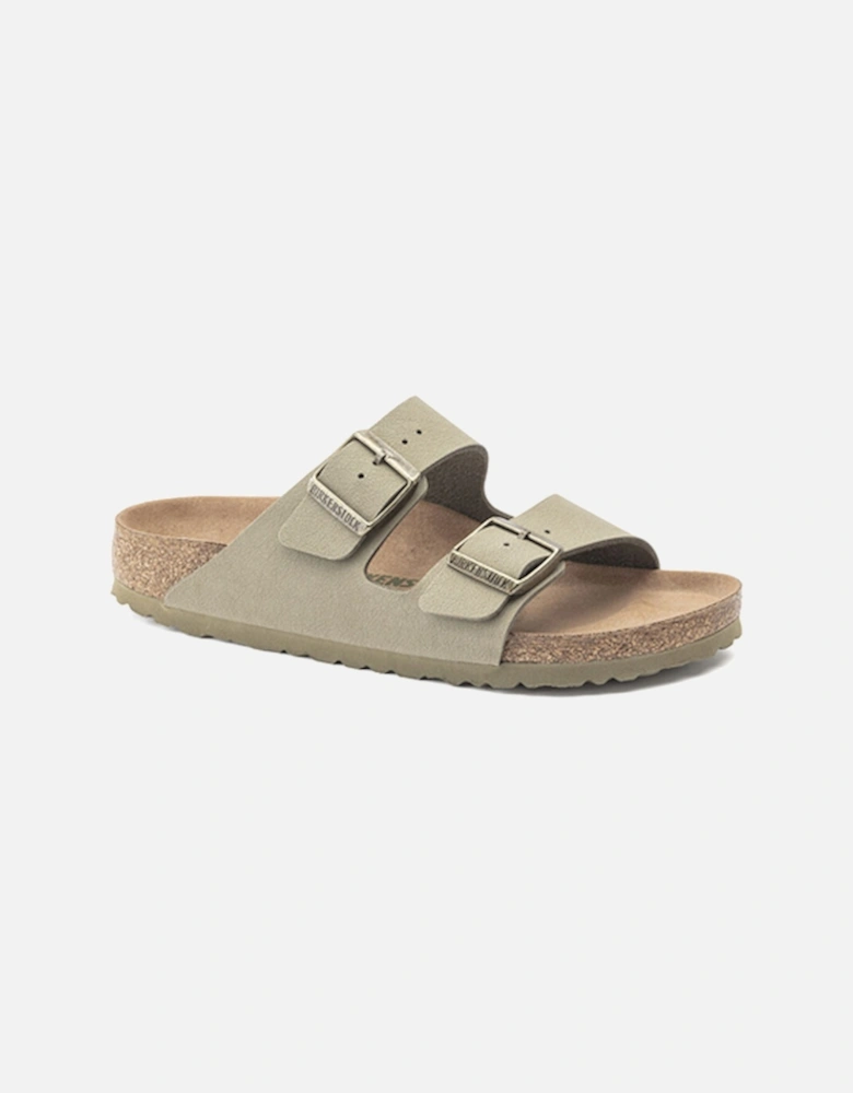 Birkenstock Women's Arizona Birko-Flor Nubuck Vegan Narrow Fit Khaki