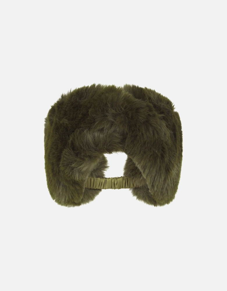 ELSA FAUX FUR HEADBAND-OLIVE