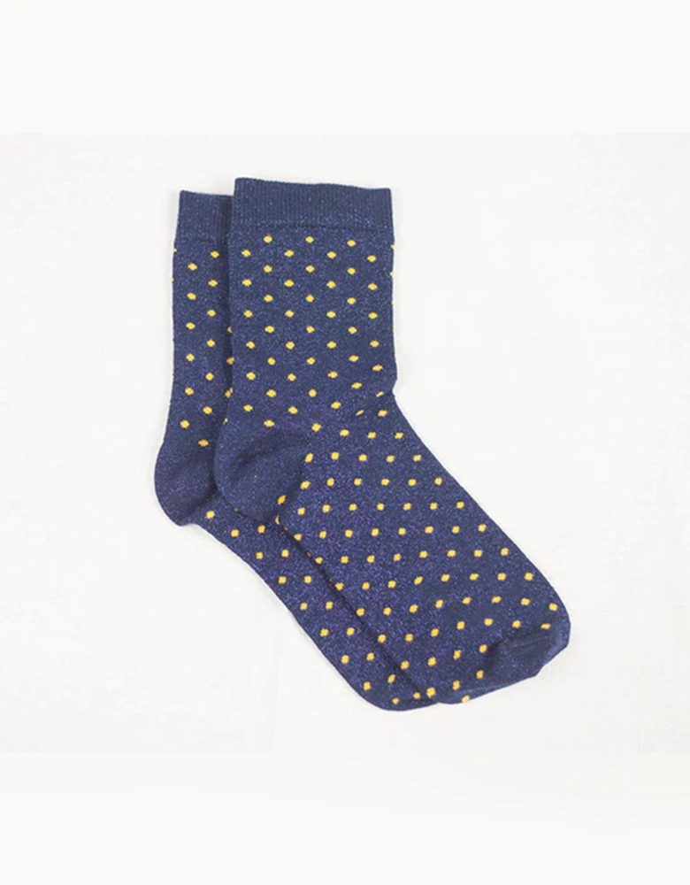 Dottie Sock - Navy/Gold