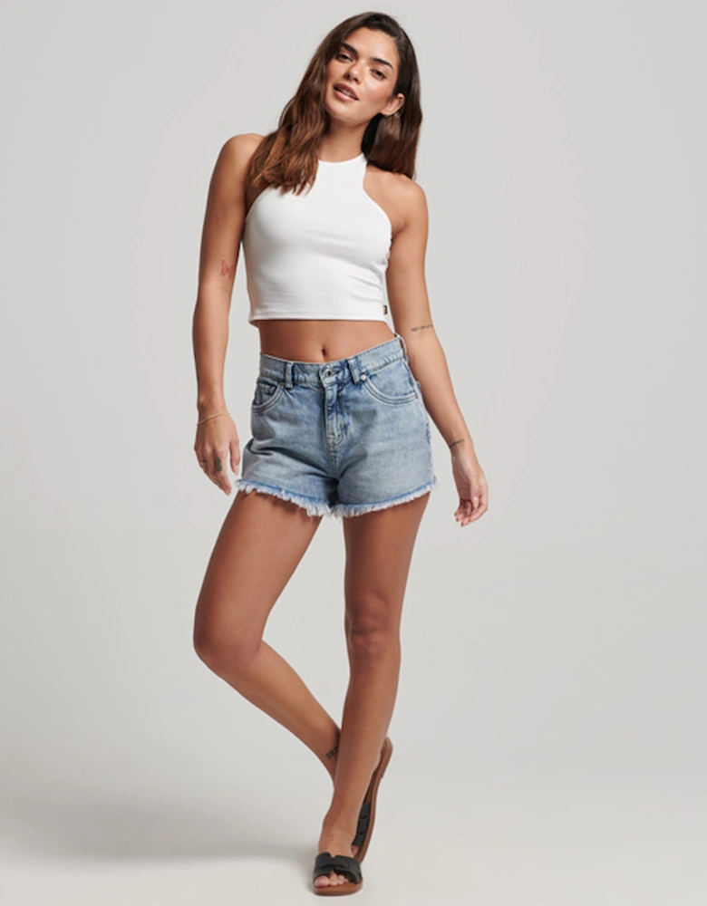 Women's Studios High Rise Denim Shorts Washed Indigo