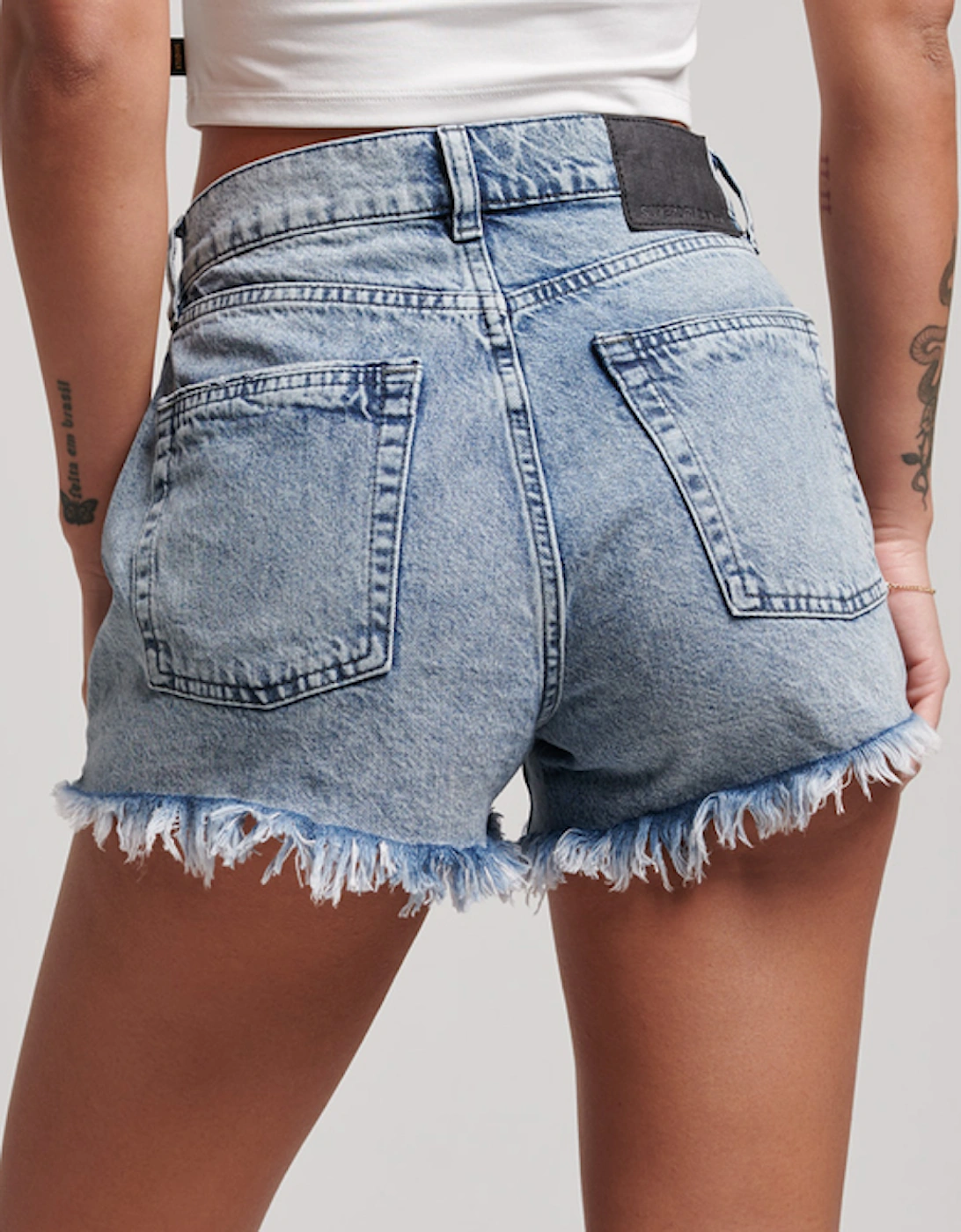 Women's Studios High Rise Denim Shorts Washed Indigo