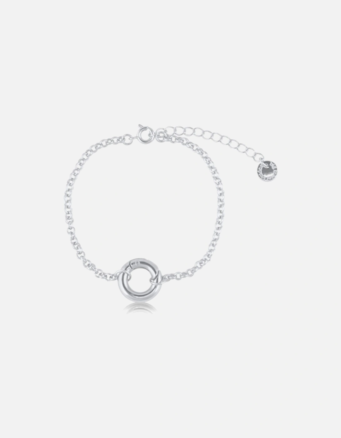 Olivia Mini Brass Belcher Chain Bracelet With Lock Silver, 2 of 1