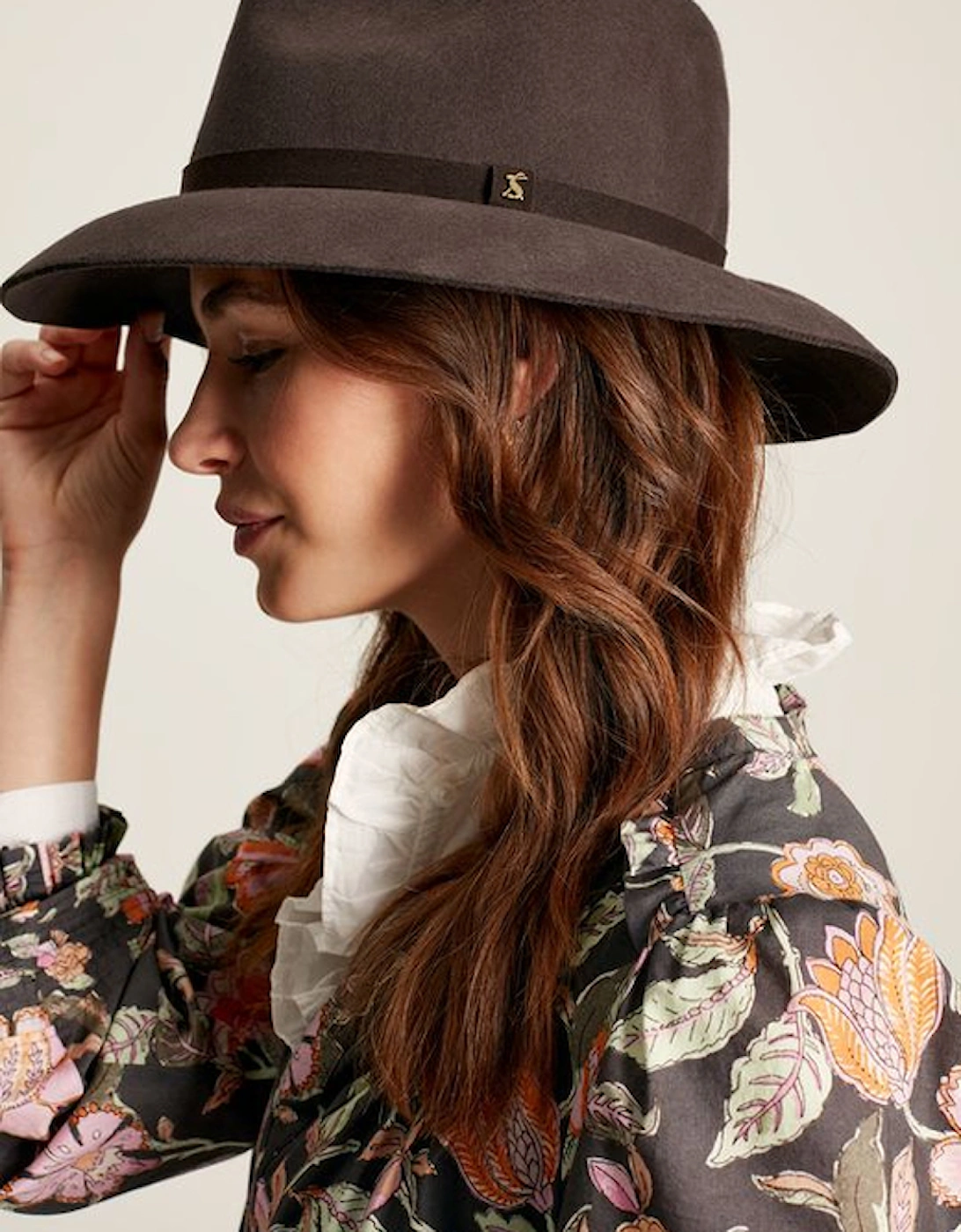 Women's Hazleton Soft Fedora Hat Dark Brown