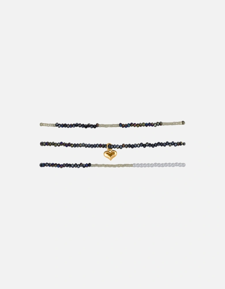 Sylvia 3pk Beaded Bracelets Navy