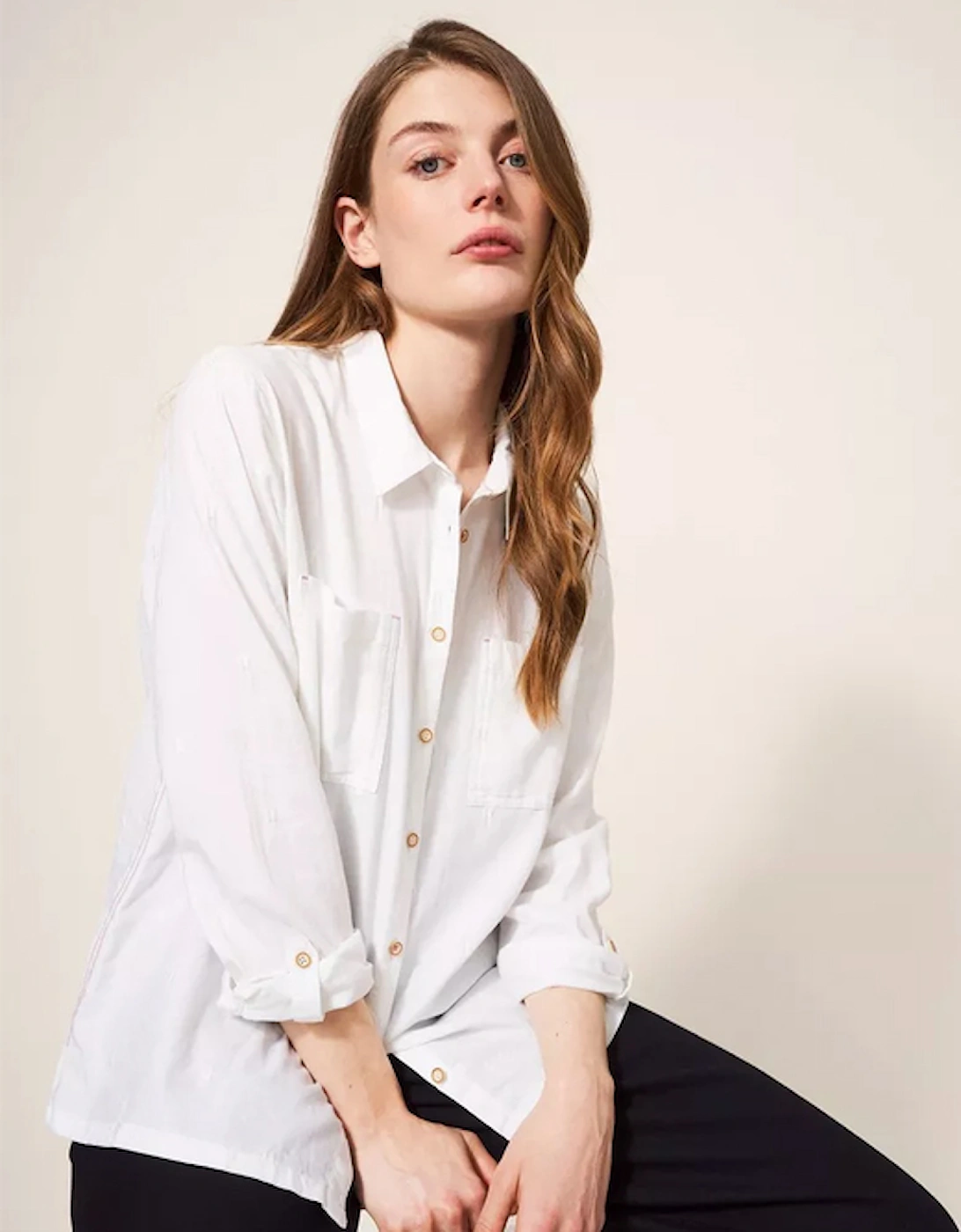 Women's Sophie Organic Cotton Shirt Pale Ivory