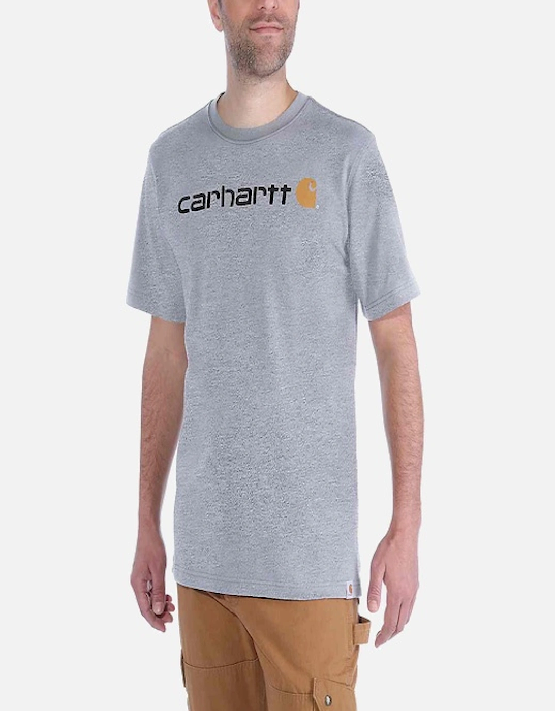 Carhartt Core Logo T-Shirt Heather Grey, 3 of 2