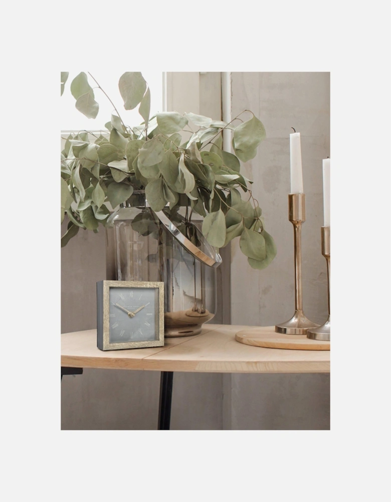 5" Nordic Mantel Clock Cement
