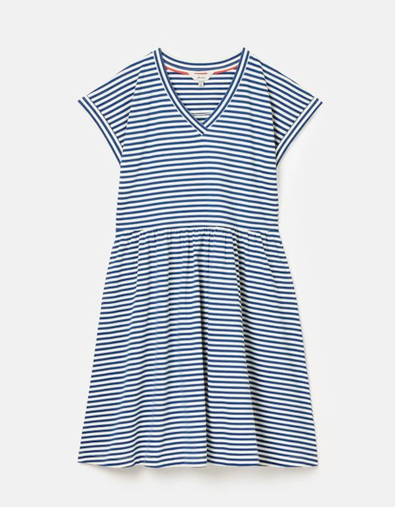 Women's Piper Jersey Short Dress Blue Stripe