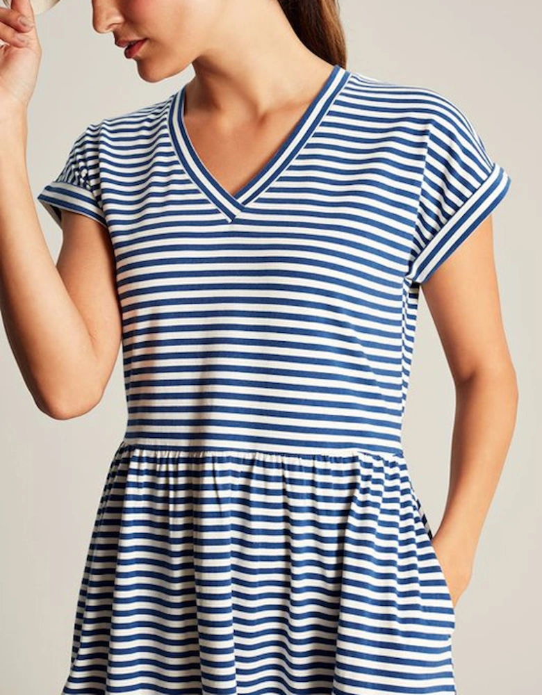 Women's Piper Jersey Short Dress Blue Stripe