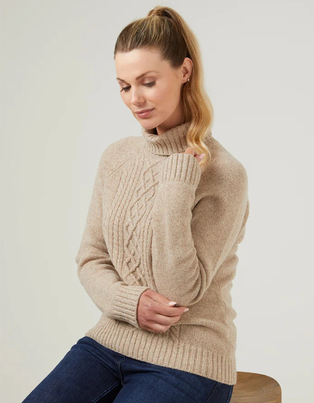 Women's Brightmere Roll Neck Pullover Biscuit