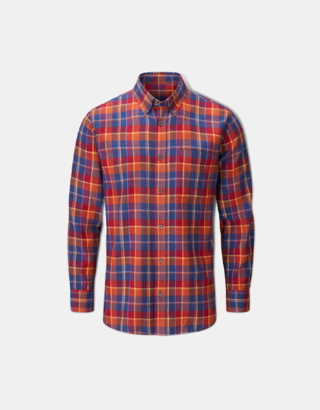 Men's Ilkley Flannel Button Down Shirt Red, 2 of 1