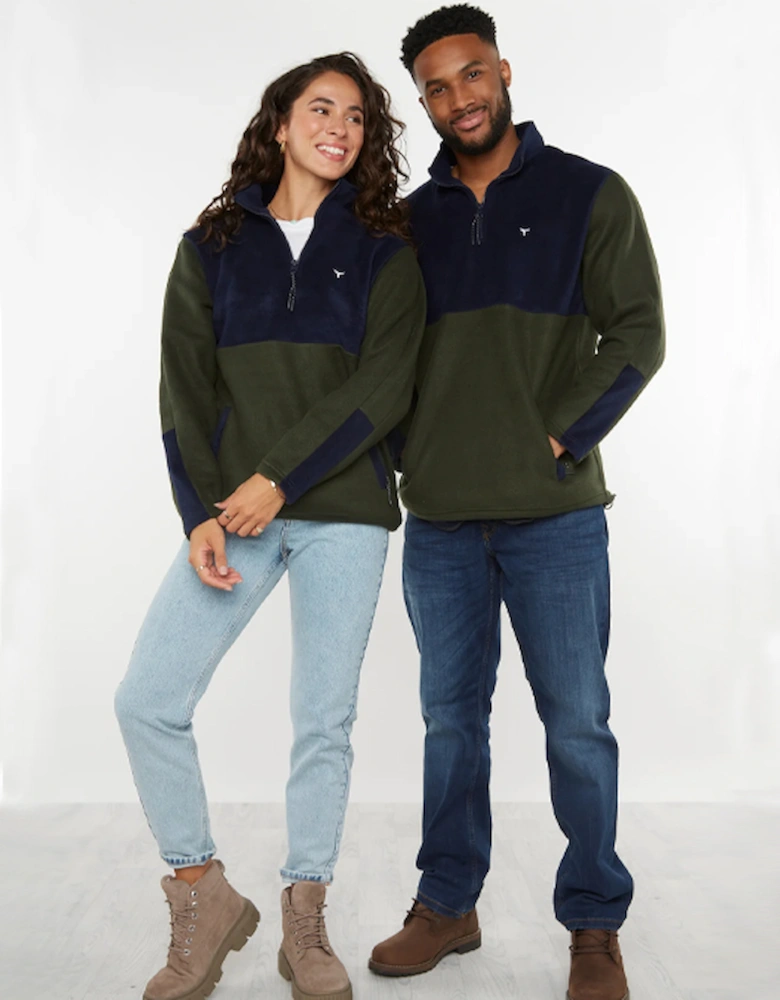 Whale Of A Time Unisex Exeter Fleece Olive/Navy