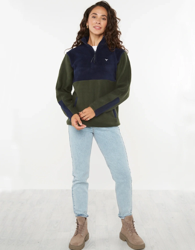 Whale Of A Time Unisex Exeter Fleece Olive/Navy